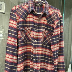 Ralph Lauren Double RL Red and Blue Plaid Men's Shirt